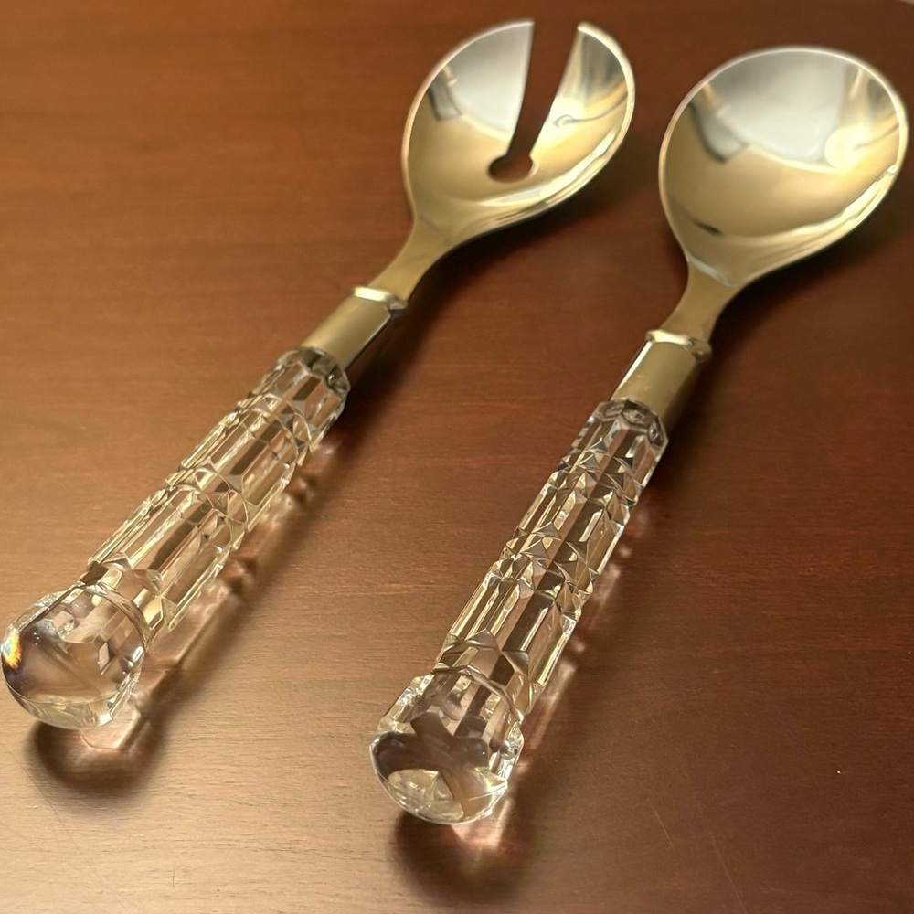 Fancy Salad Serving Set/Utensils/Salad Servers with Spoon & Slotted Spoon
